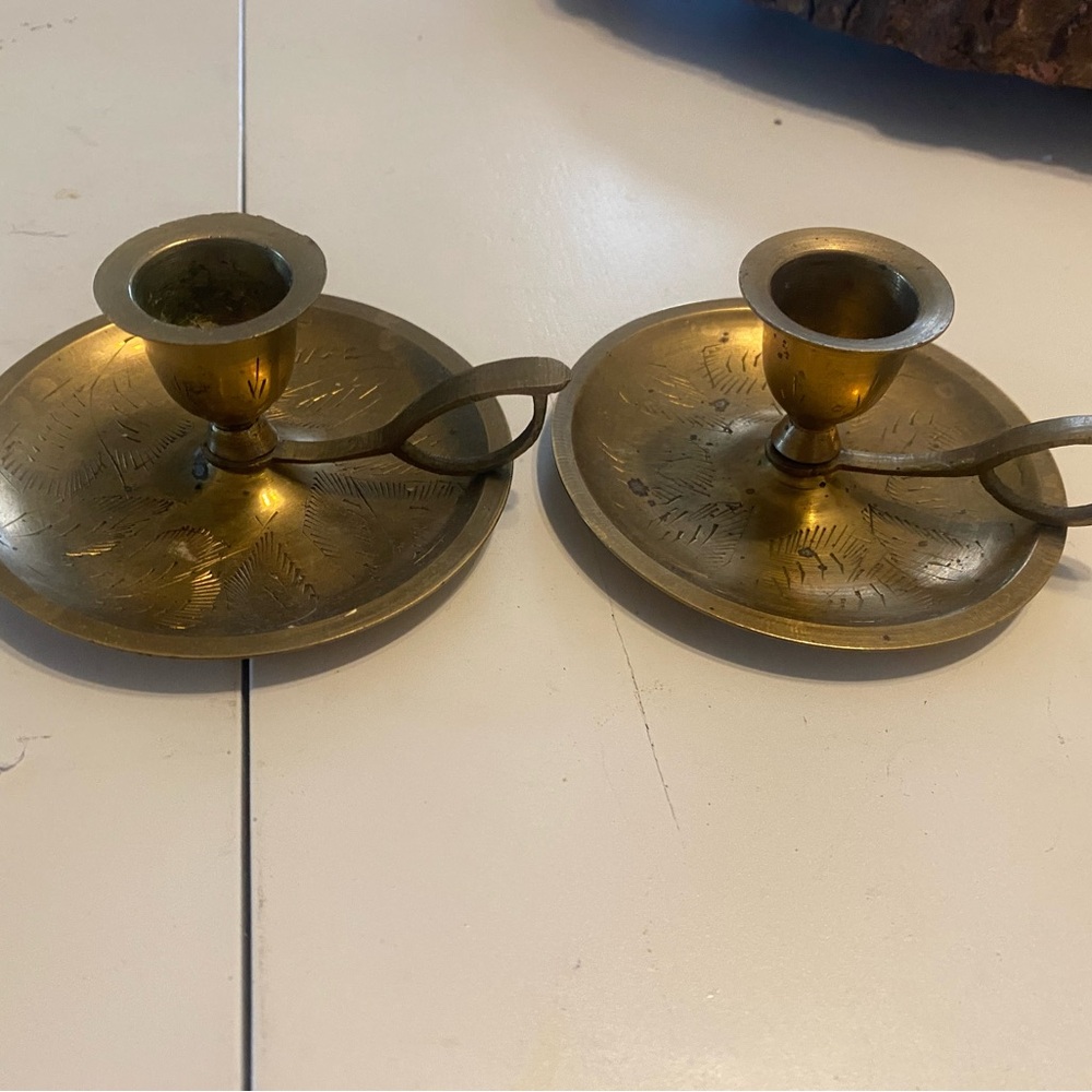 Vintage Brass Candle Holders